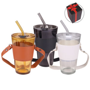Glass Mug with PU Sleeve (FM4482)